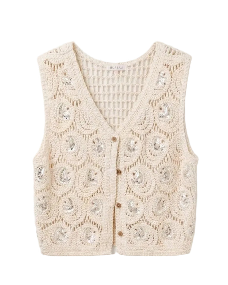 Gilet Crochet Paillettes