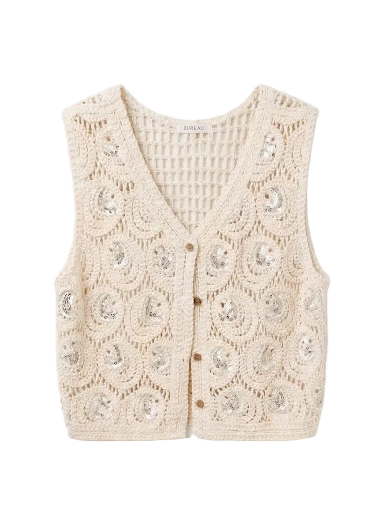 Gilet Crochet Paillettes
