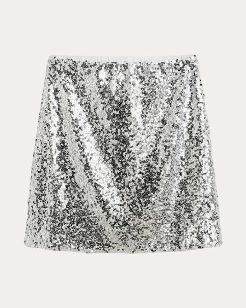 Minigonna in Paillettes Argentate