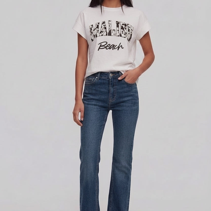 Jeans in Denim a Zampa Leggera
