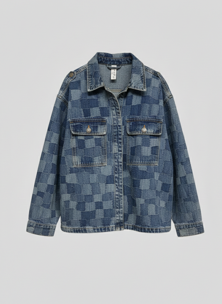 Giacca Denim Oversize Patchwork