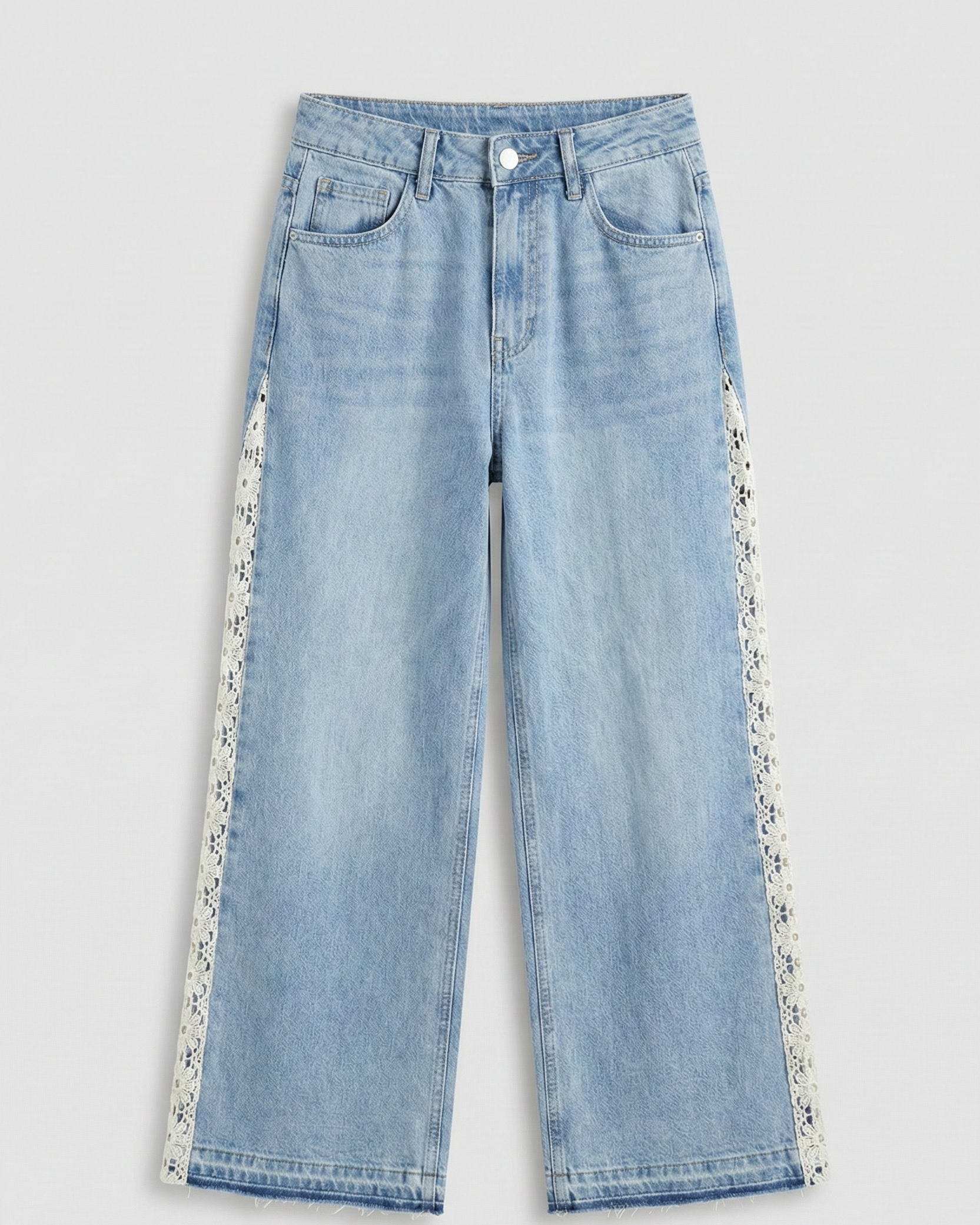 Jeans con Pizzo Laterale