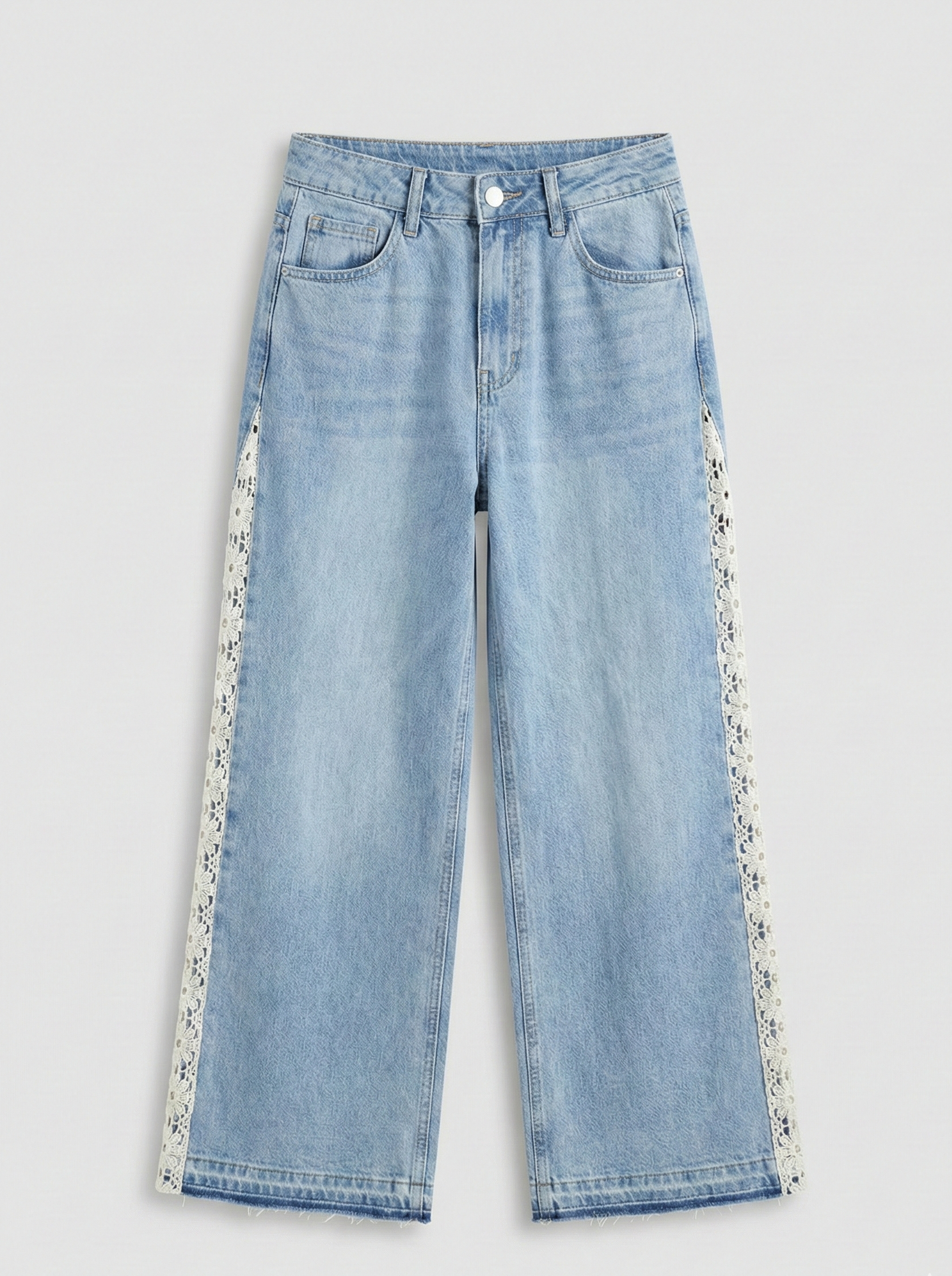 Jeans con Pizzo Laterale