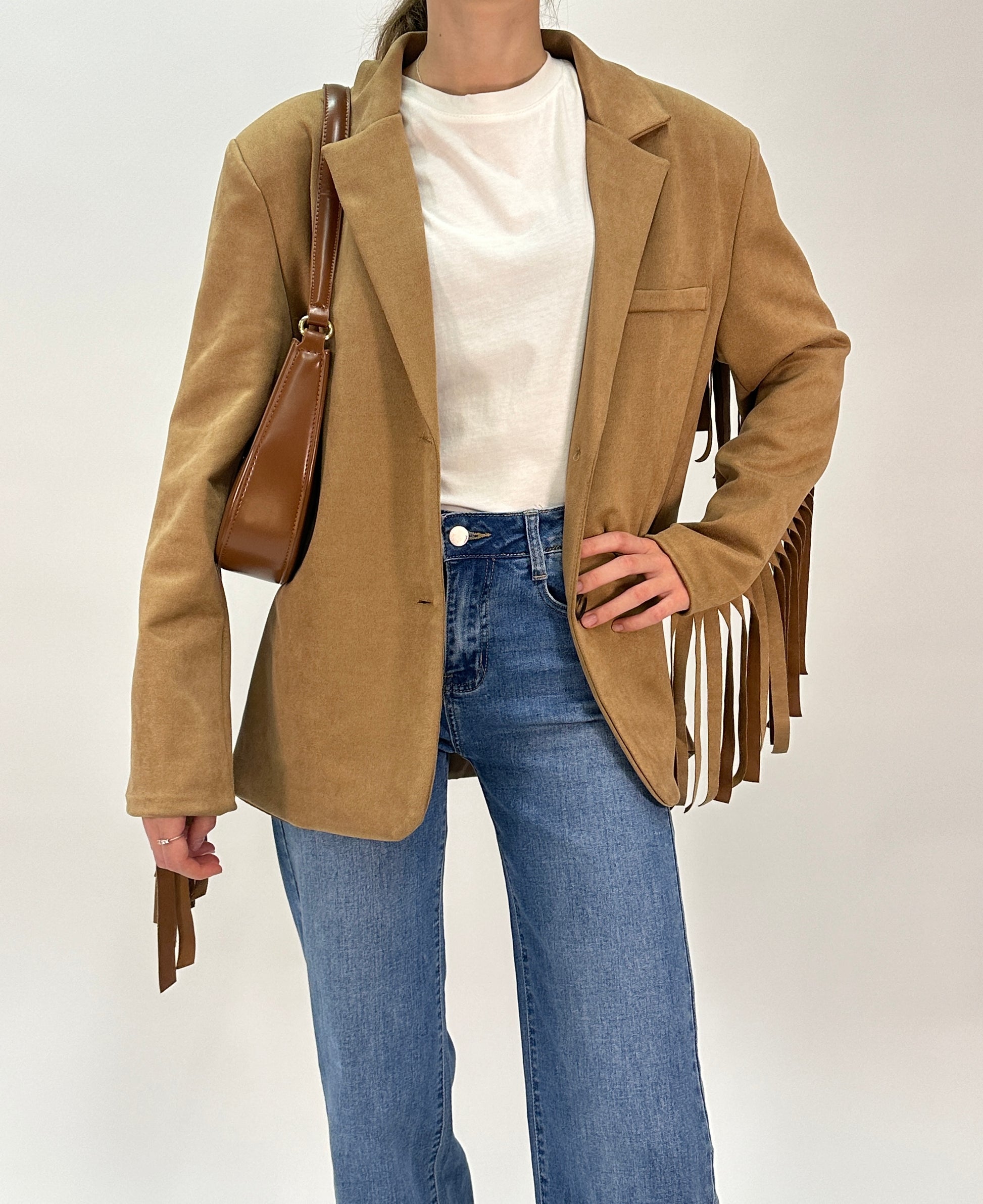 Giacca con Frange Stile Western – Blu Royal