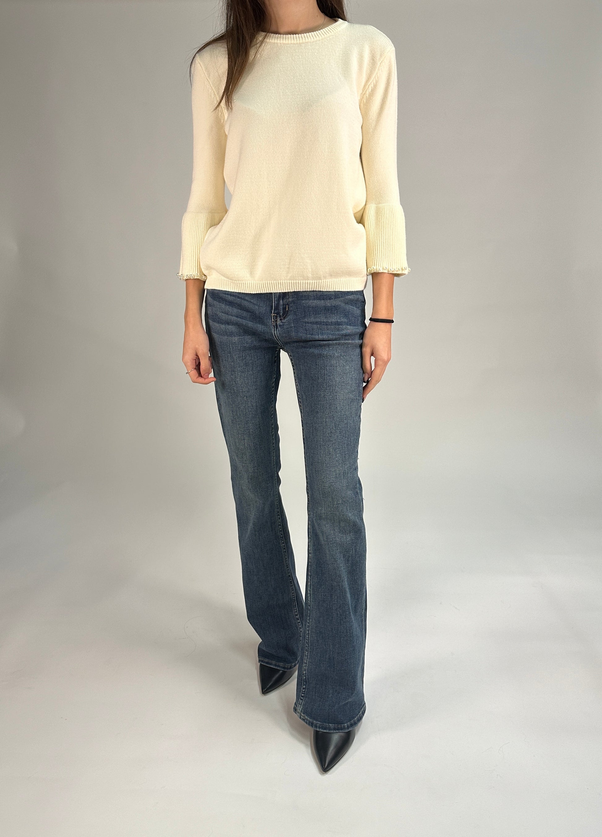 Maglia con Maniche a Perle