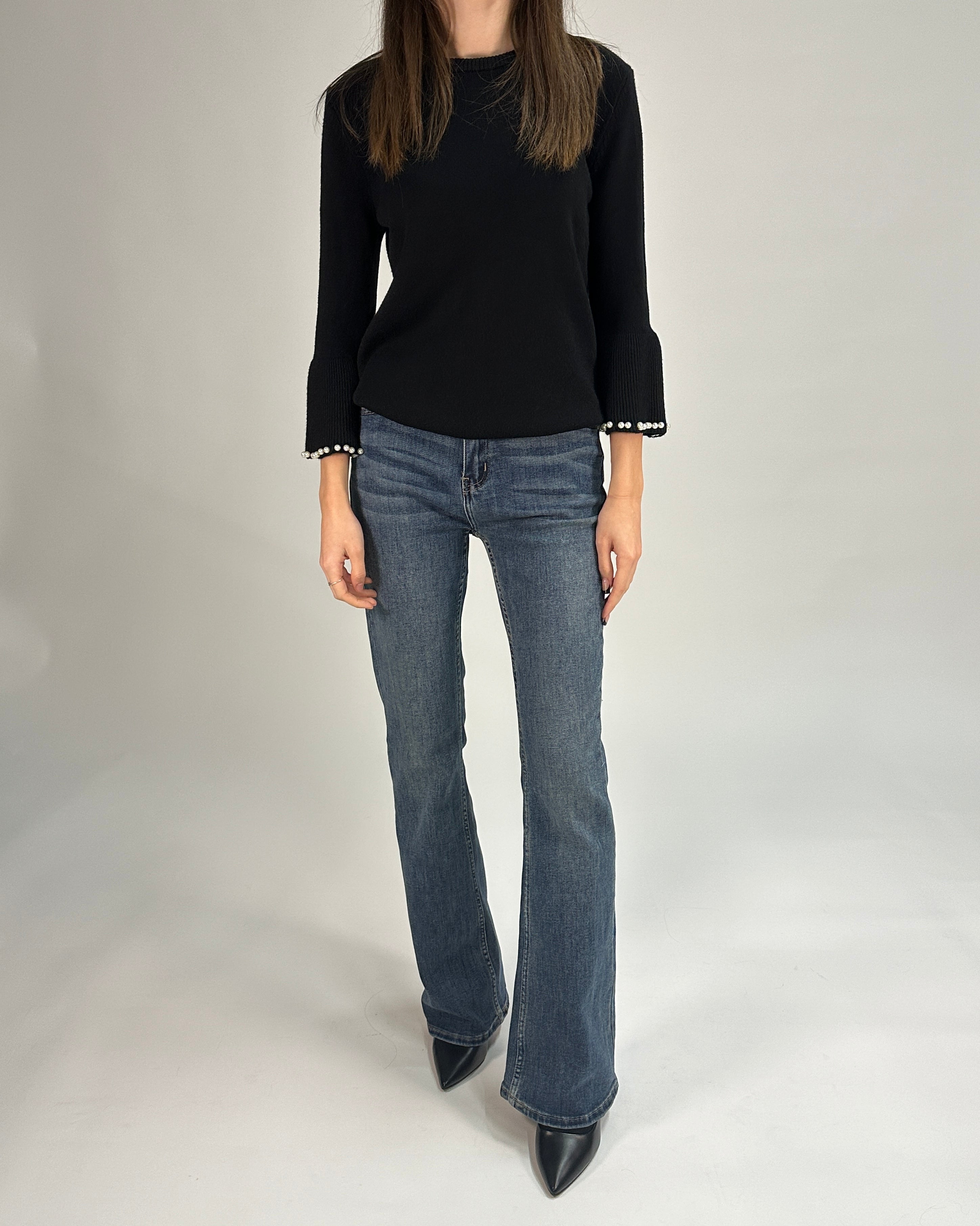 Maglia con Maniche a Perle