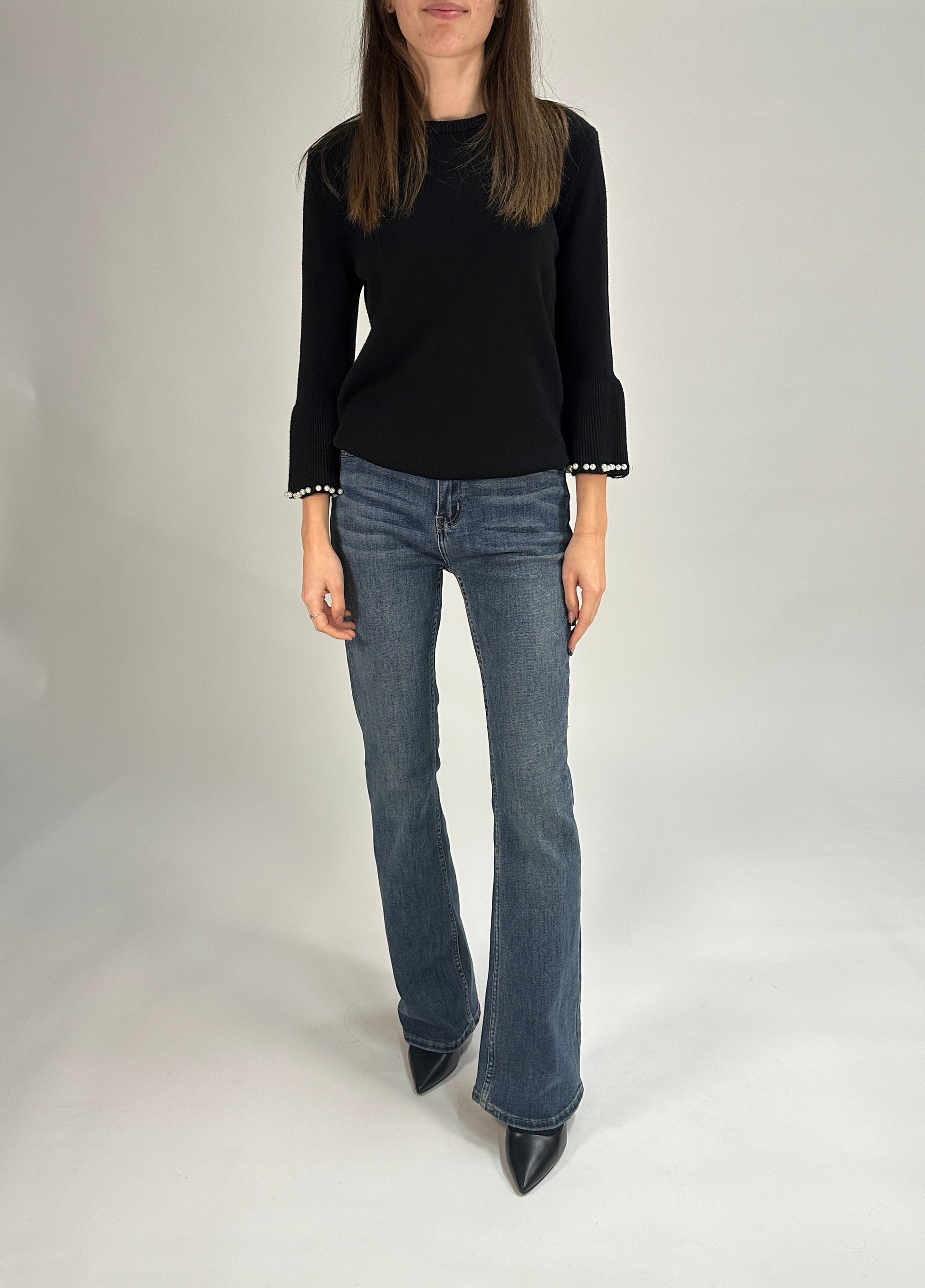 Maglia con Maniche a Perle