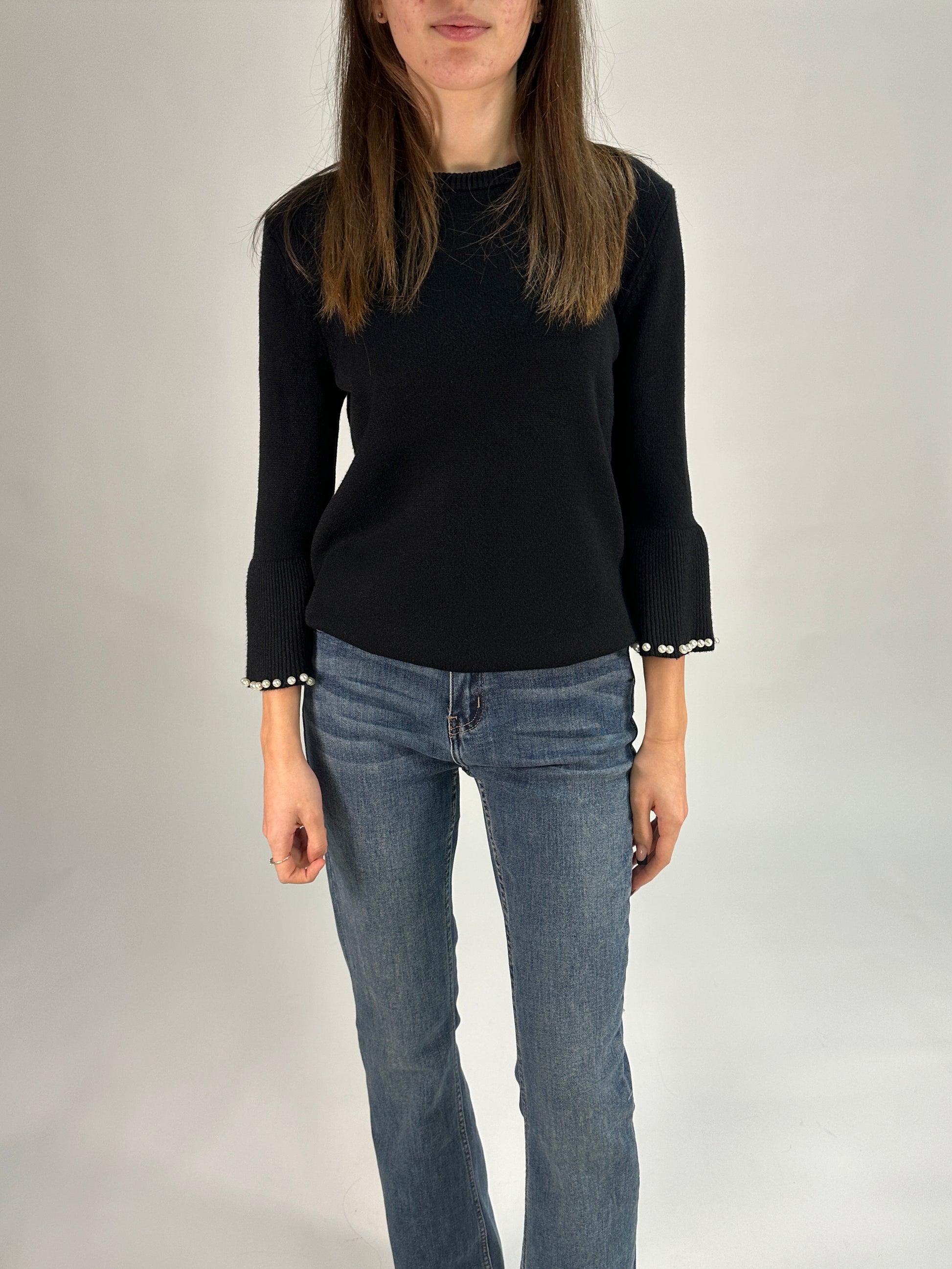 Maglia con Maniche a Perle