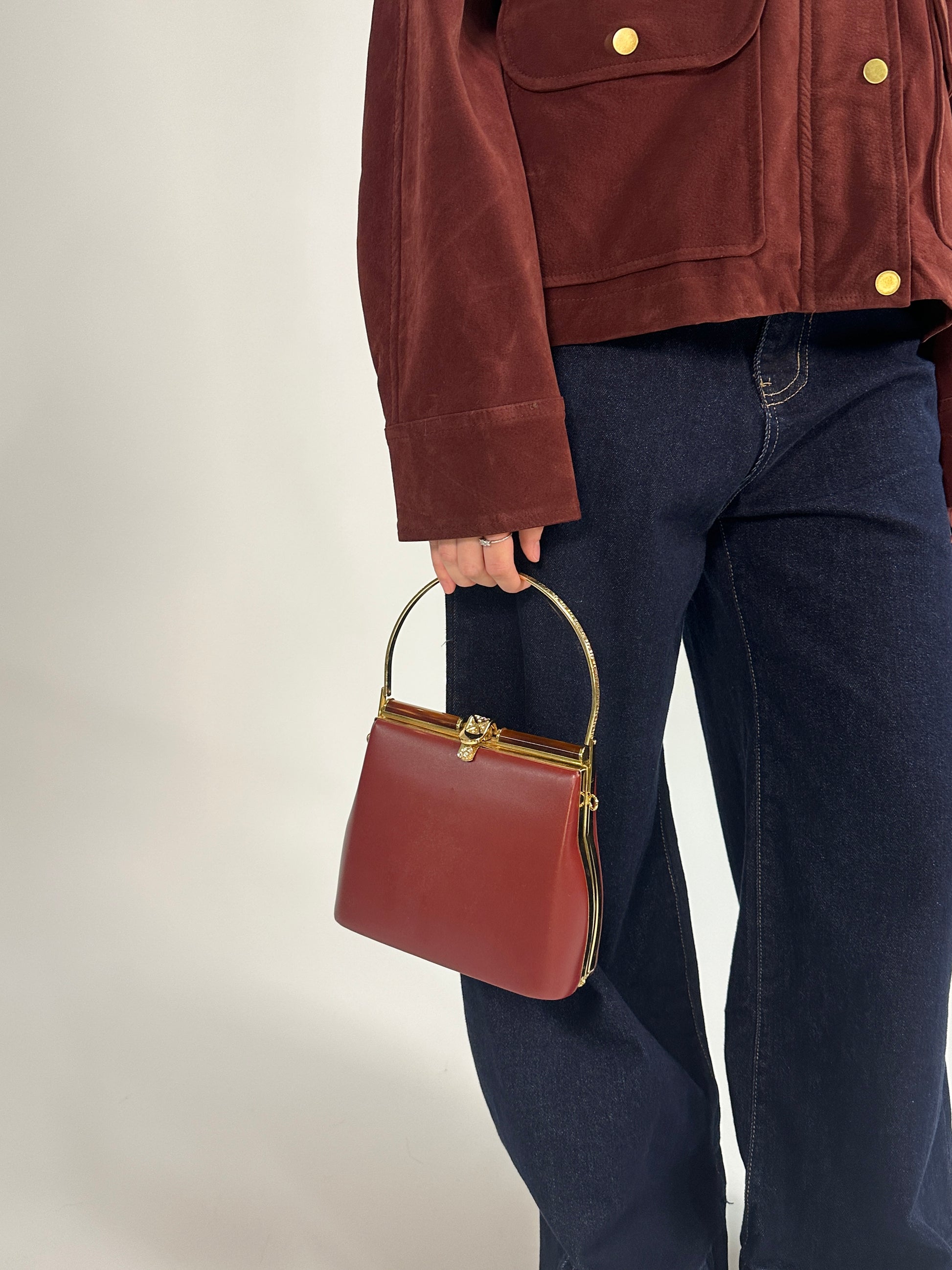 Giacca in Tessuto Cerato con Colletto in Velluto