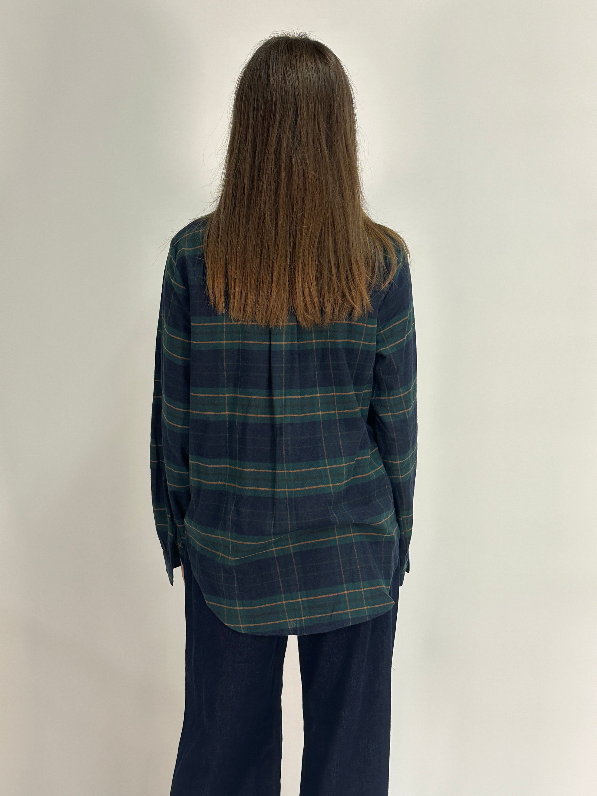 Camicia a Quadri con Ricami Floreali