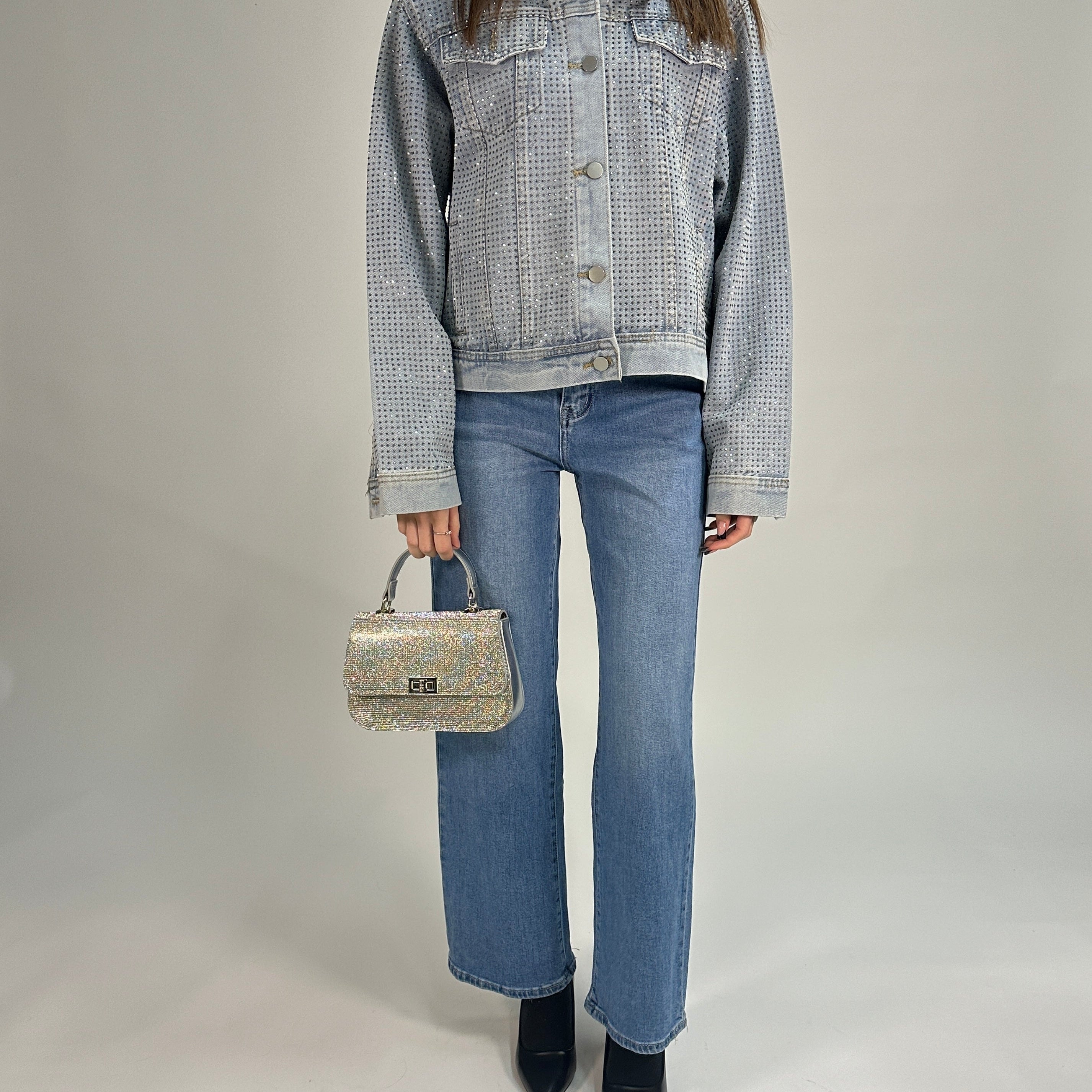 Giacca di jeans con perle