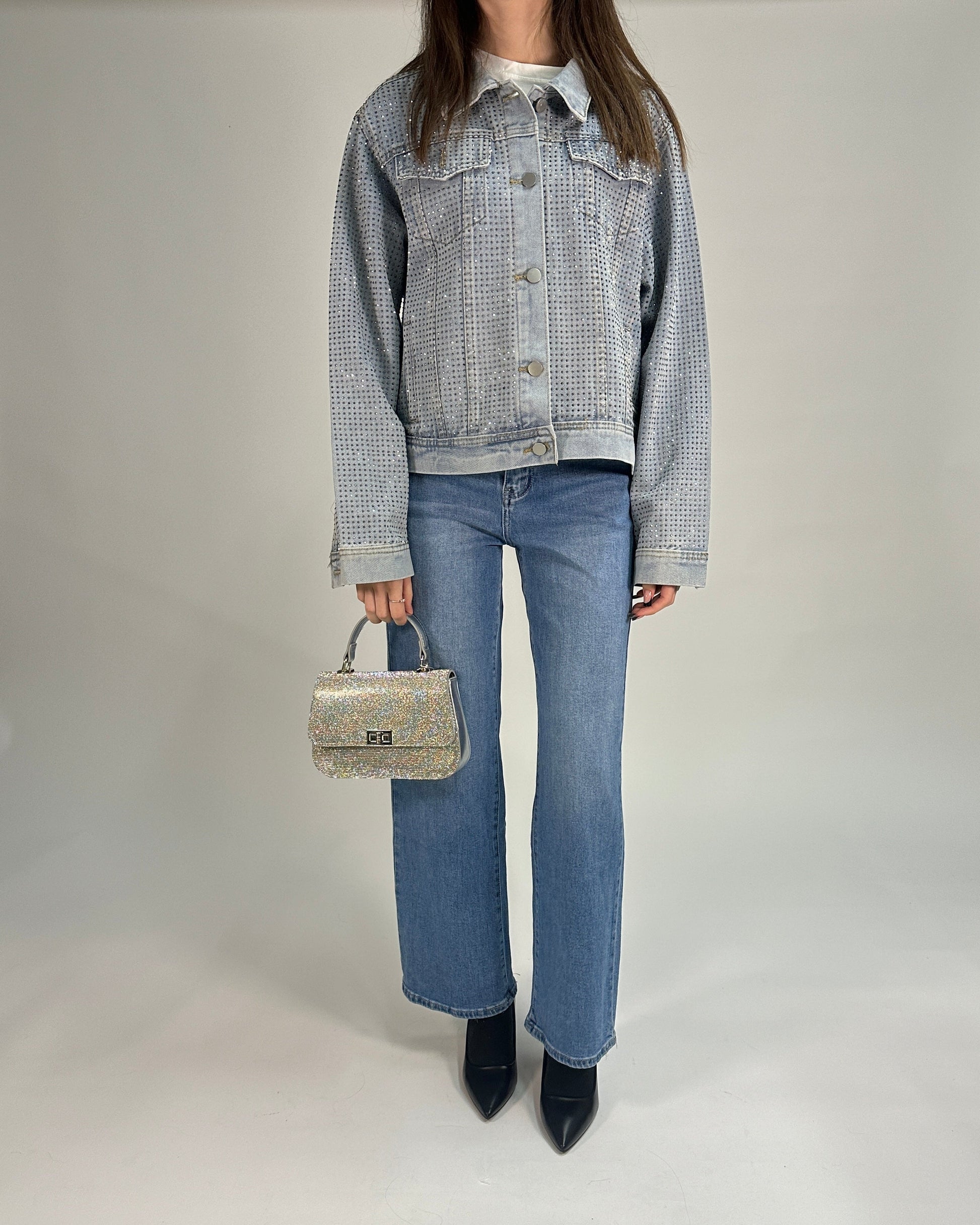 Giacca di jeans con perle