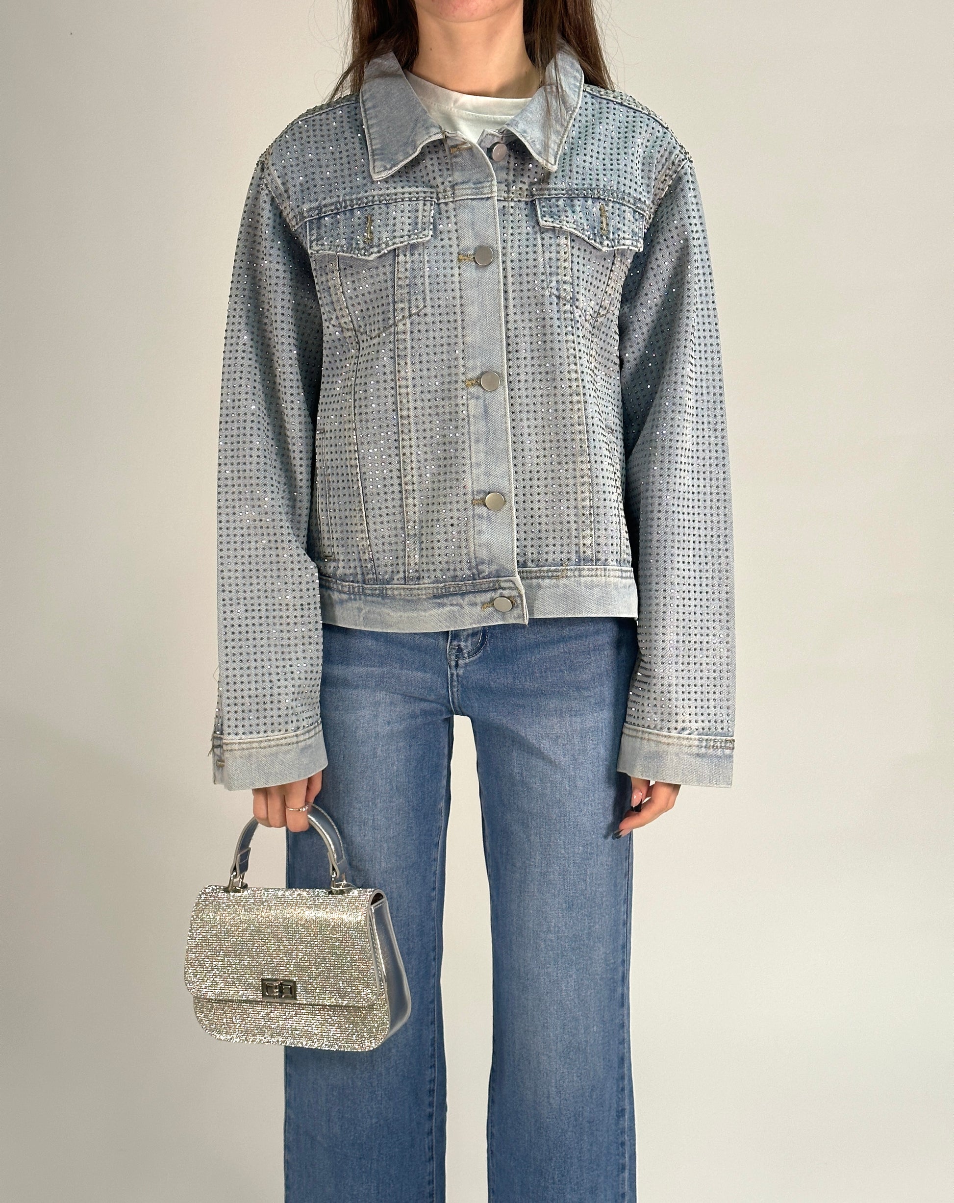 Giacca di jeans con perle