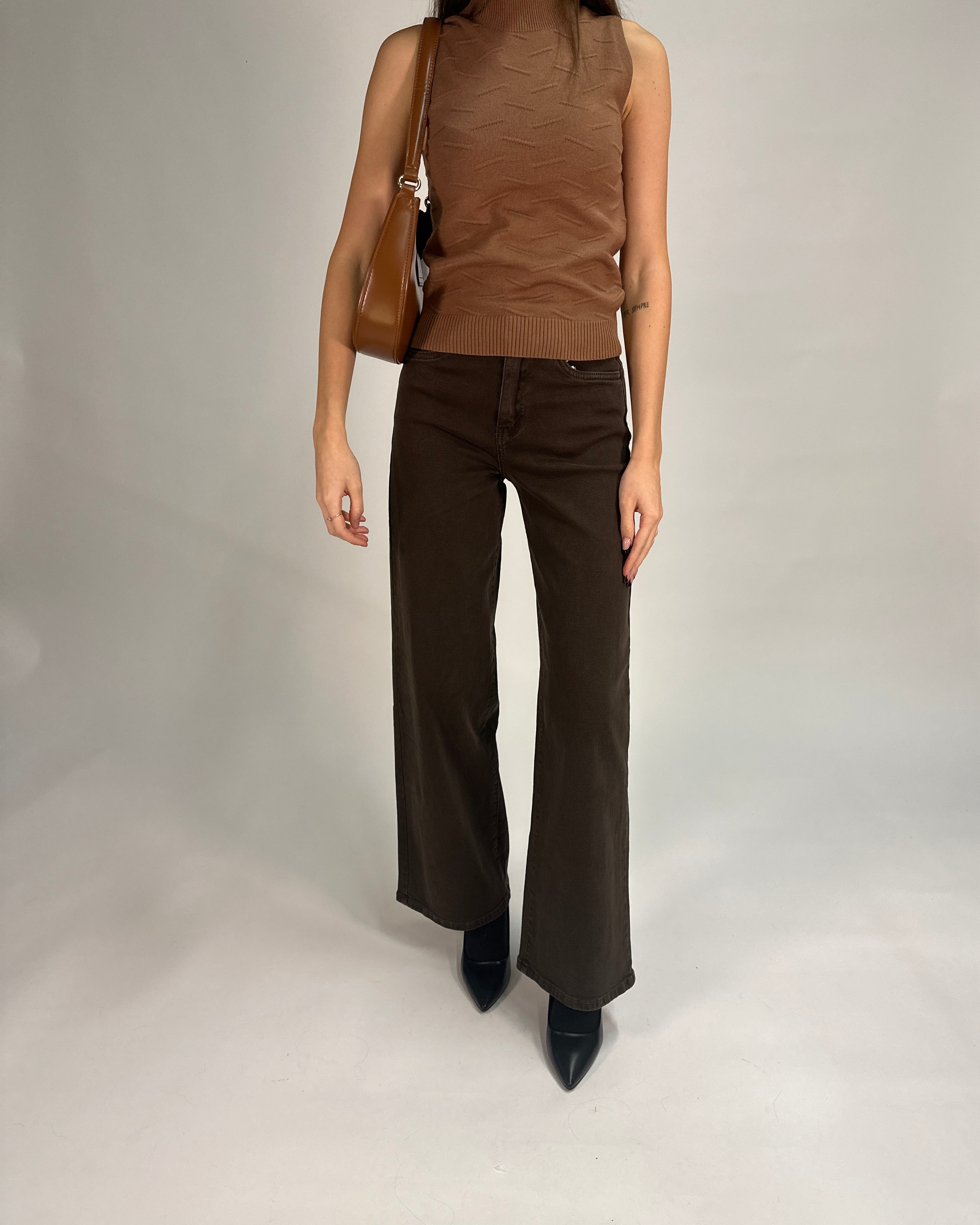 Jeans Gamba regular marrone