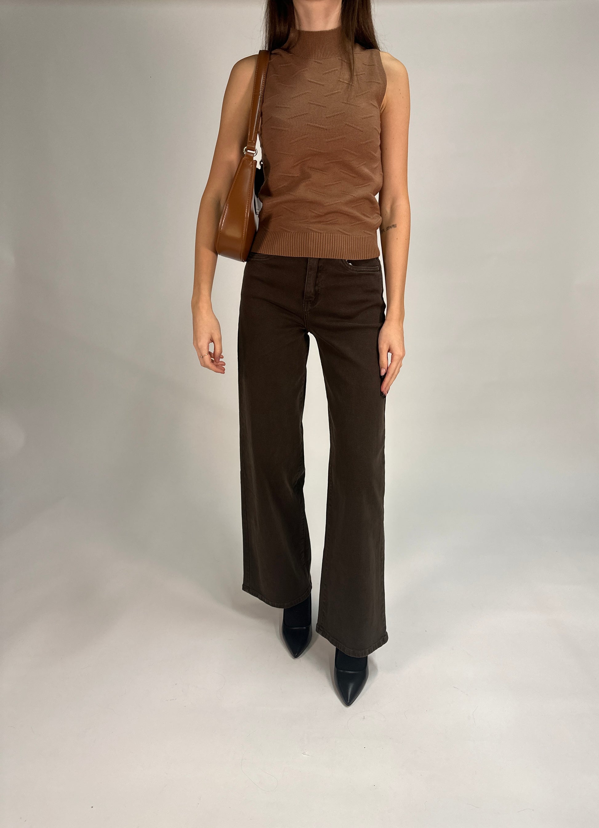 Jeans Gamba regular marrone