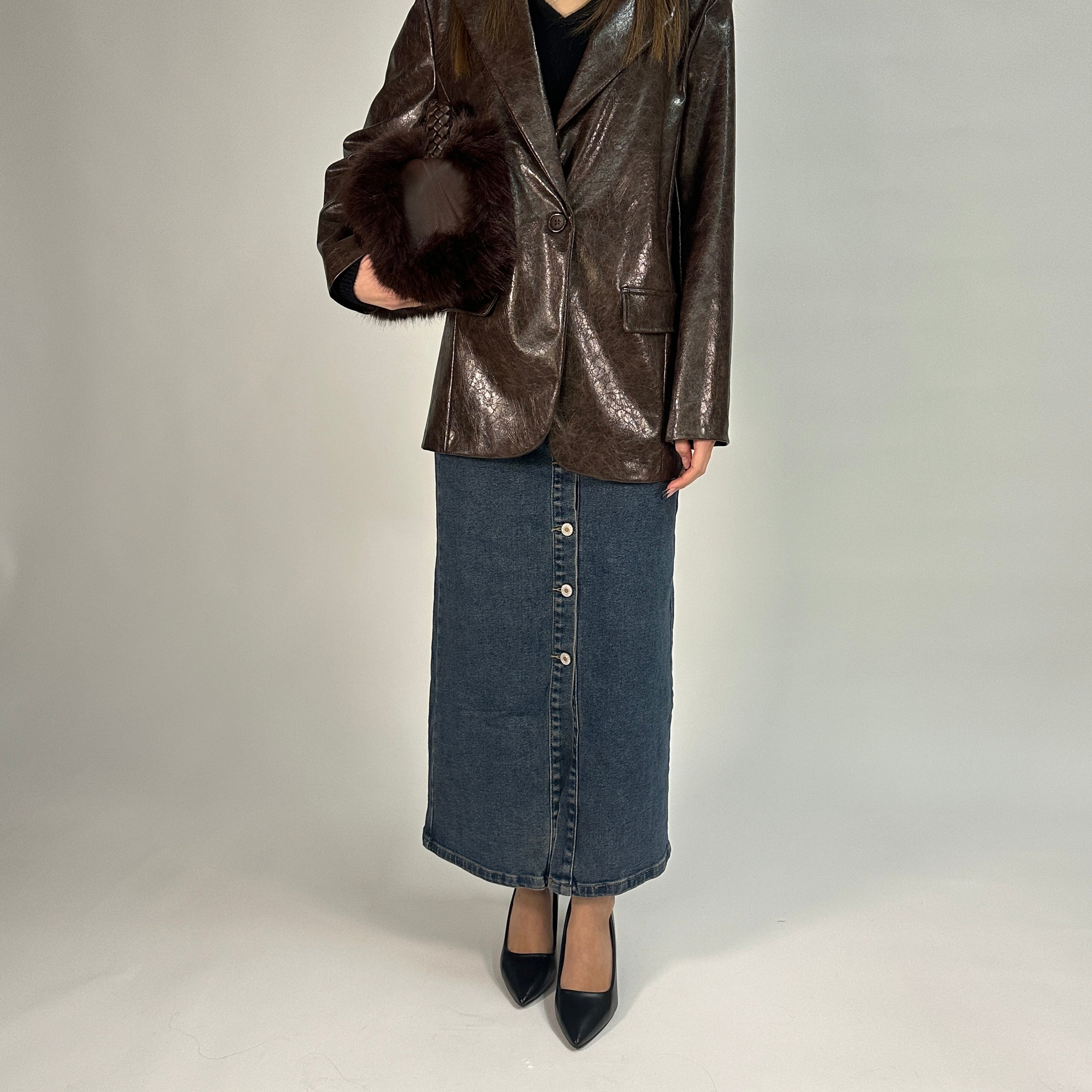 Blazer Oversize in Eco Pelle