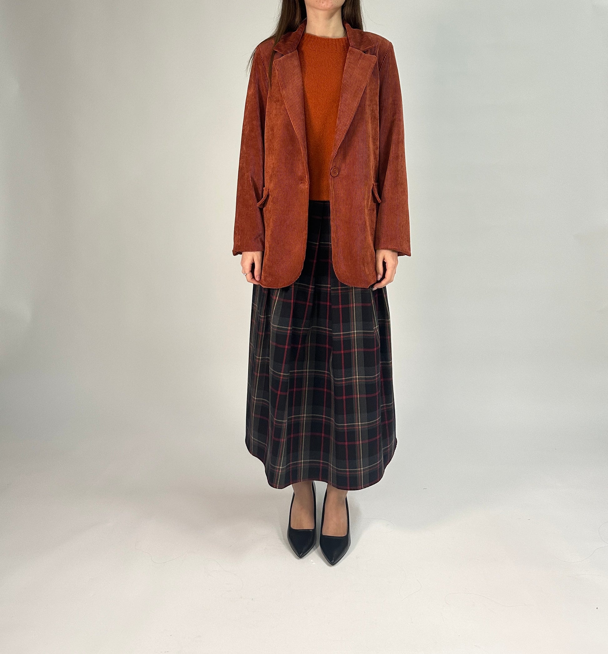 Blazer in Velluto a Coste Terracotta