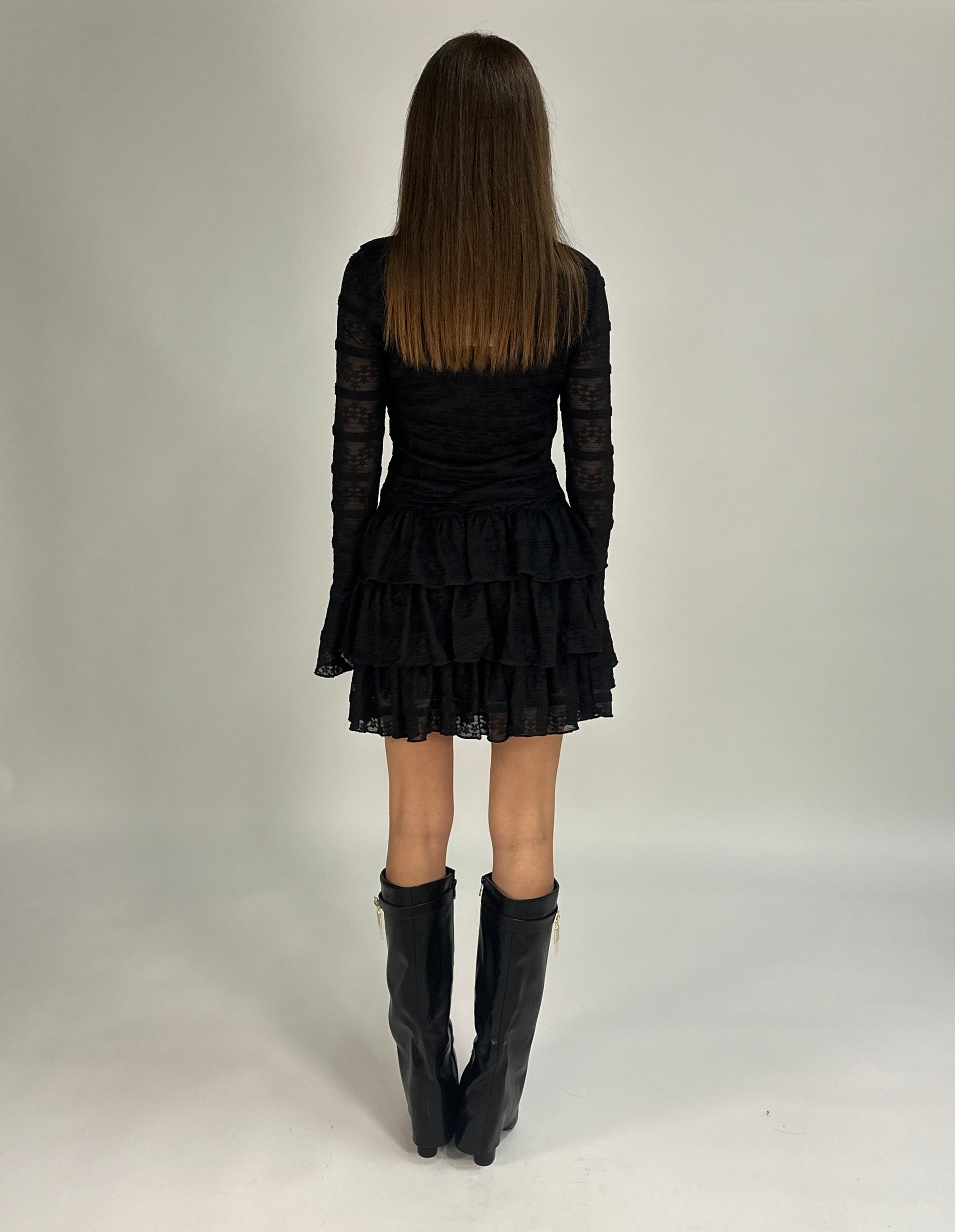 Abito Bordeaux a Balze, Romantic Chic