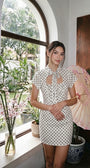 Mini Dress a Pois con Fiocco e Cut-Out