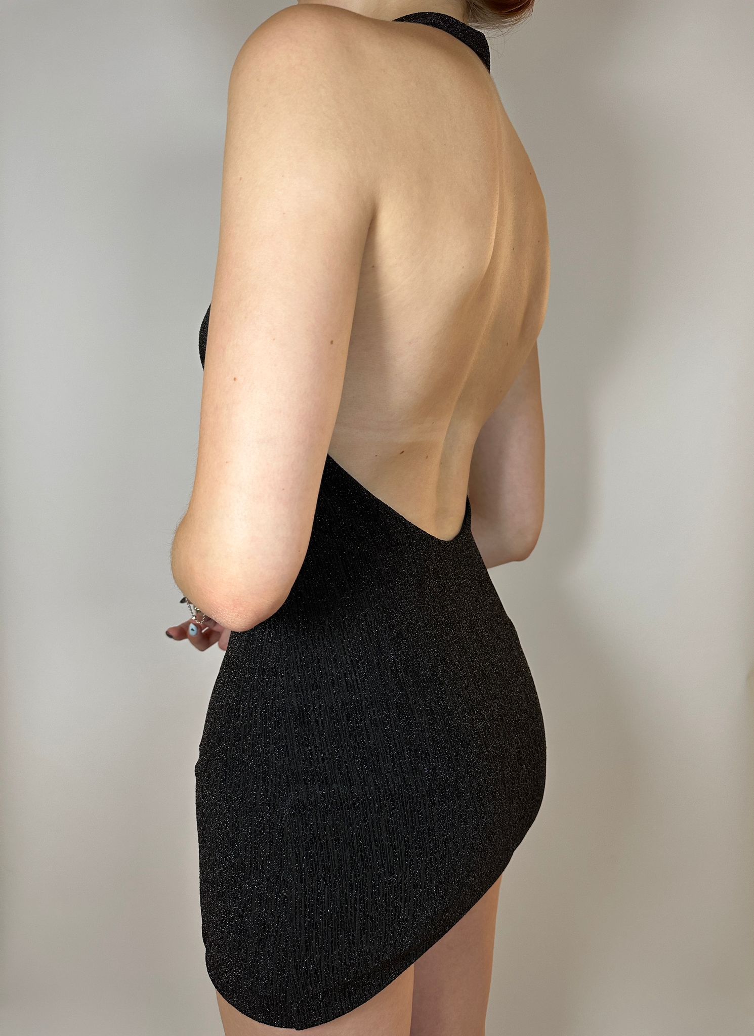 Abito Drappeggiato con Collo Halter