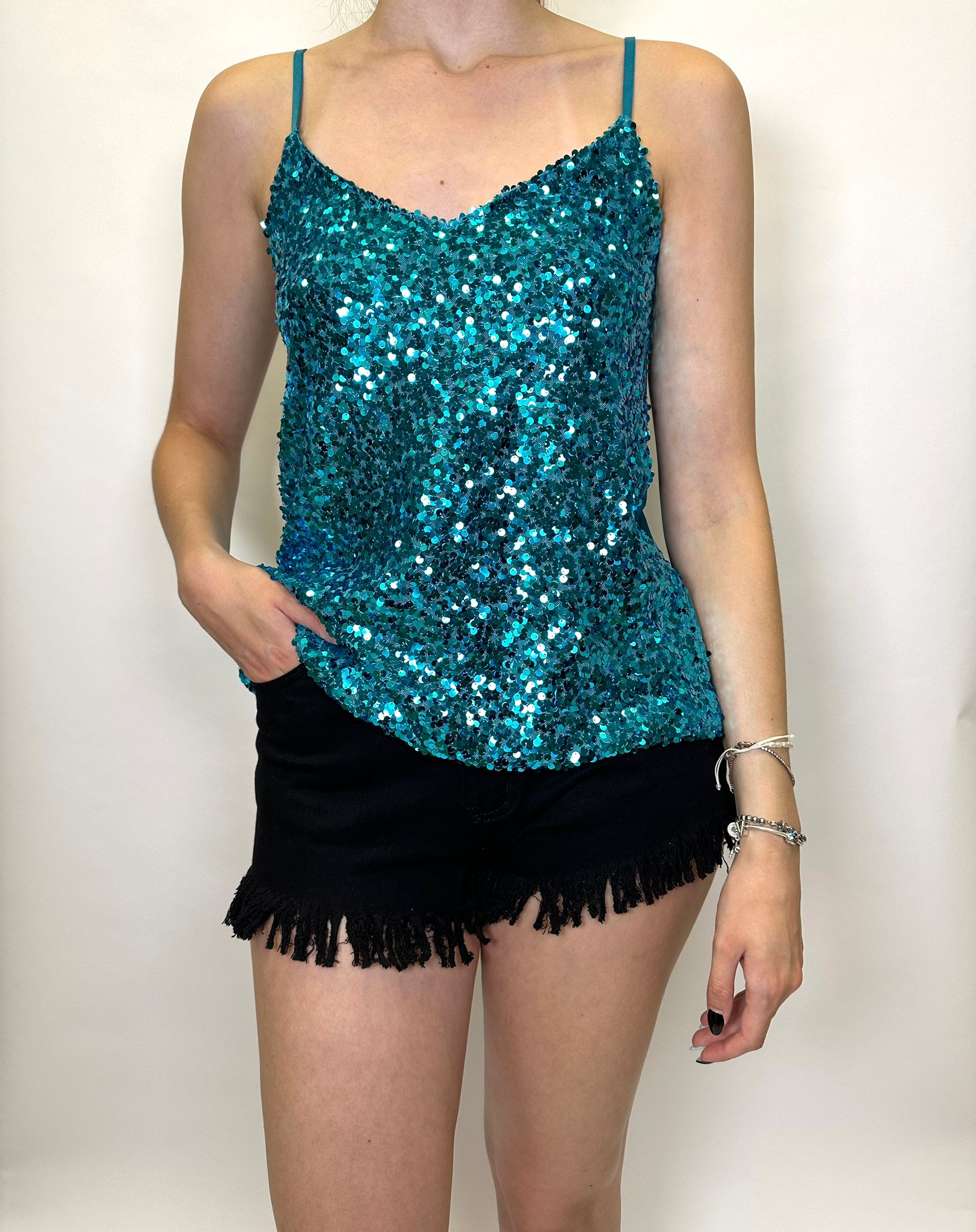 Top Nero con Paillettes