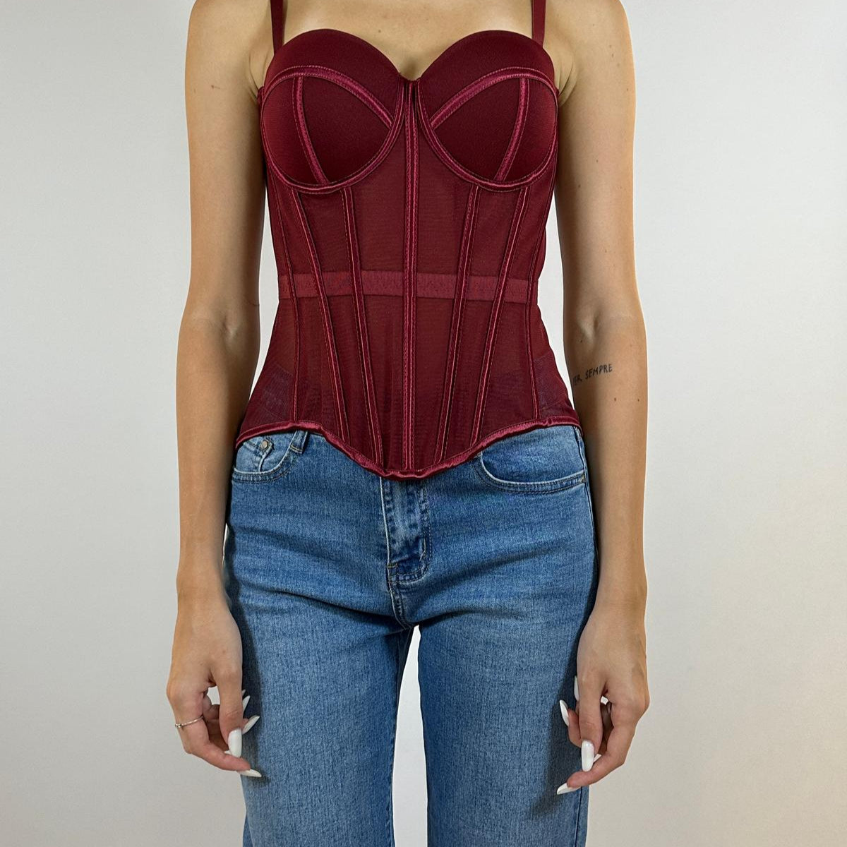 Corsetto Bordeaux con Stecche