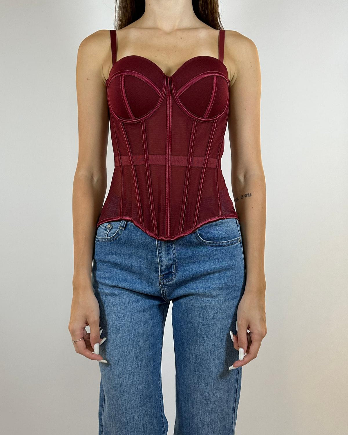 Corsetto Bordeaux con Stecche