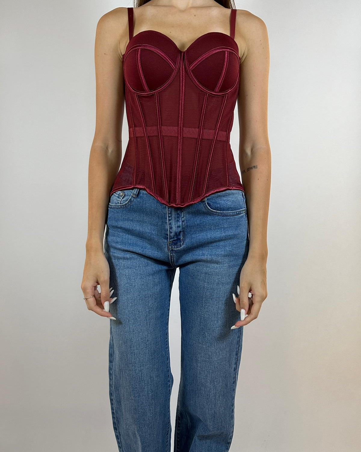 Corsetto Bordeaux con Stecche