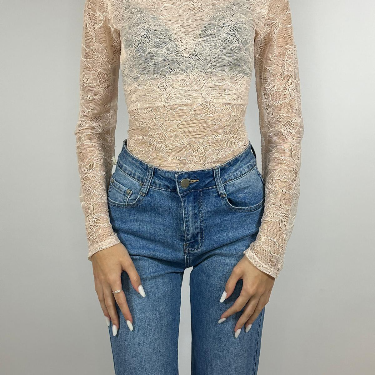 Body con Effetto Pizzo