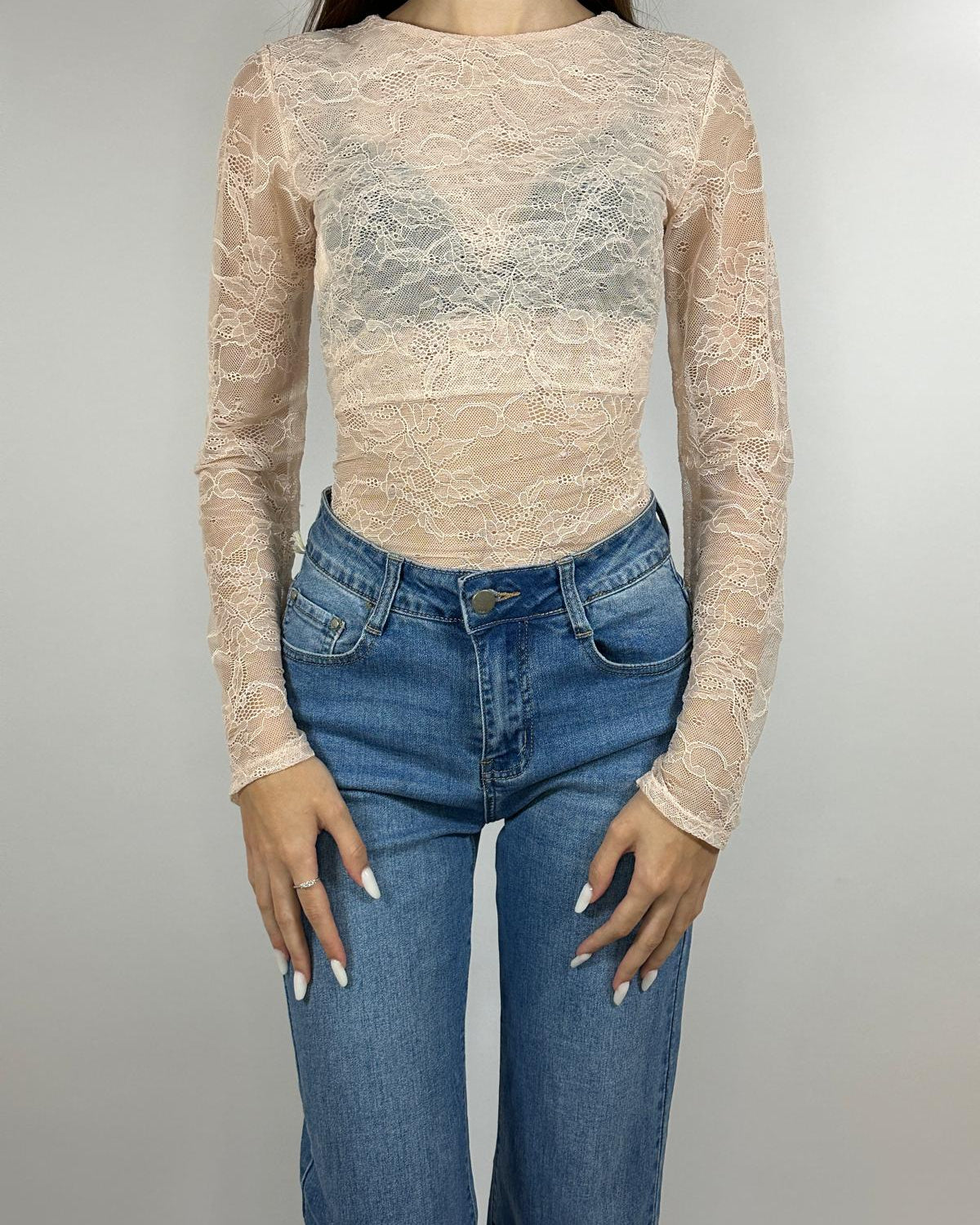 Body con Effetto Pizzo