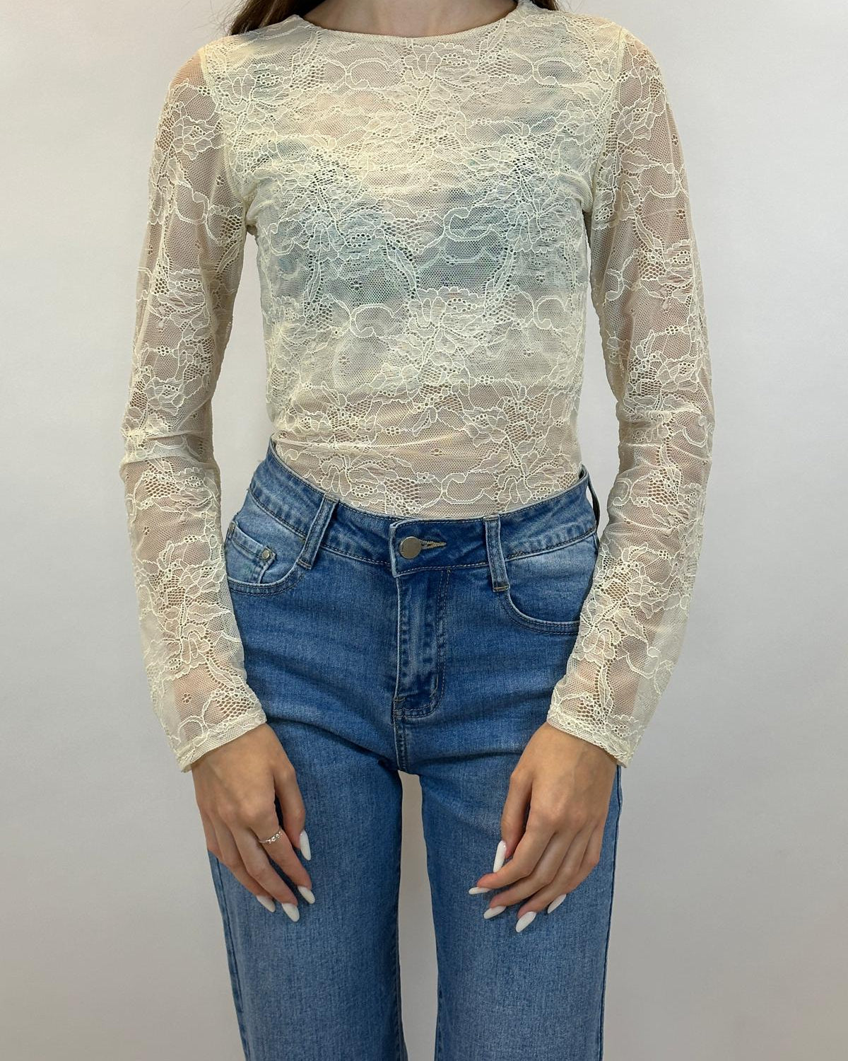 Body con Effetto Pizzo