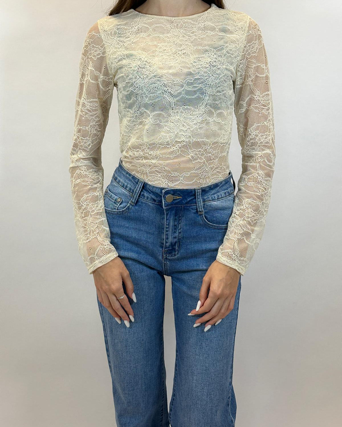 Body con Effetto Pizzo