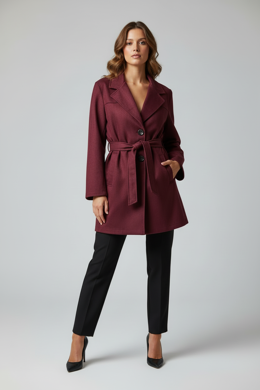 Cappotto con Cintura Essential