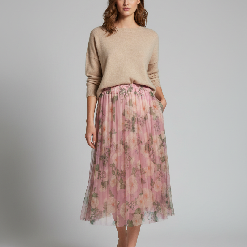 Gonna Plissettata Floreale