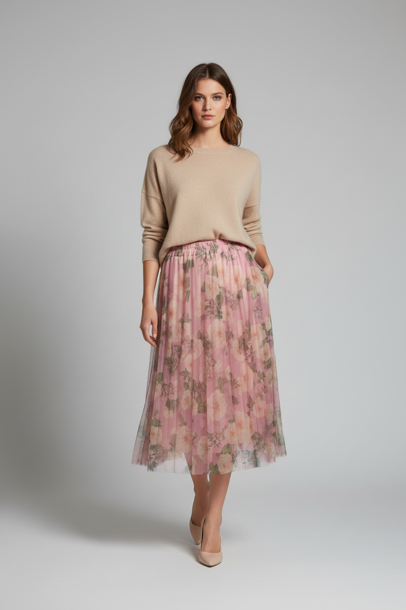 Gonna Plissettata Floreale