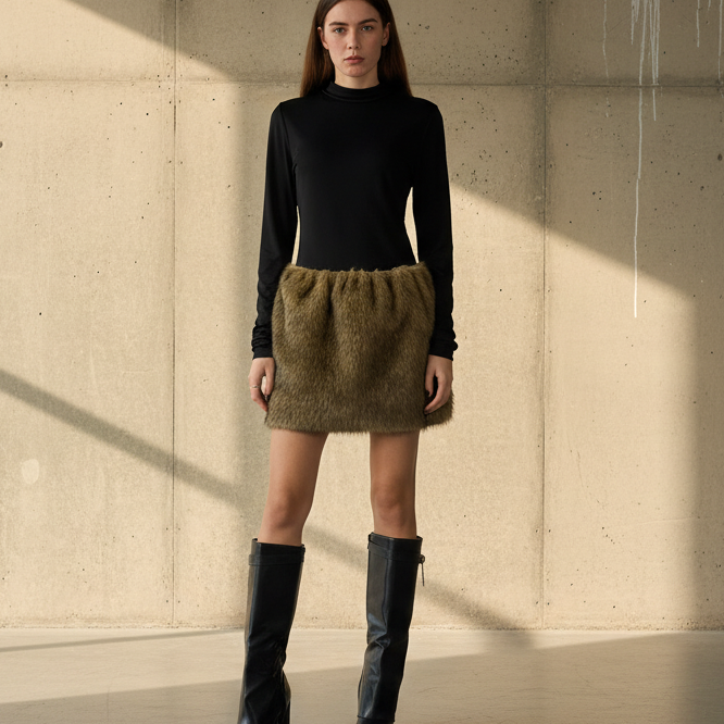 Furry Chic Mini Dress
