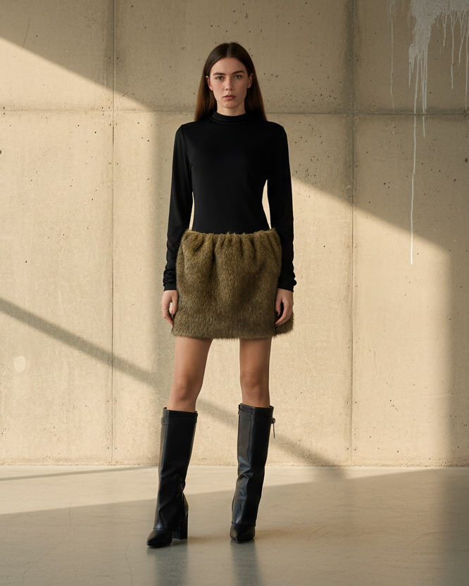 Furry Chic Mini Dress