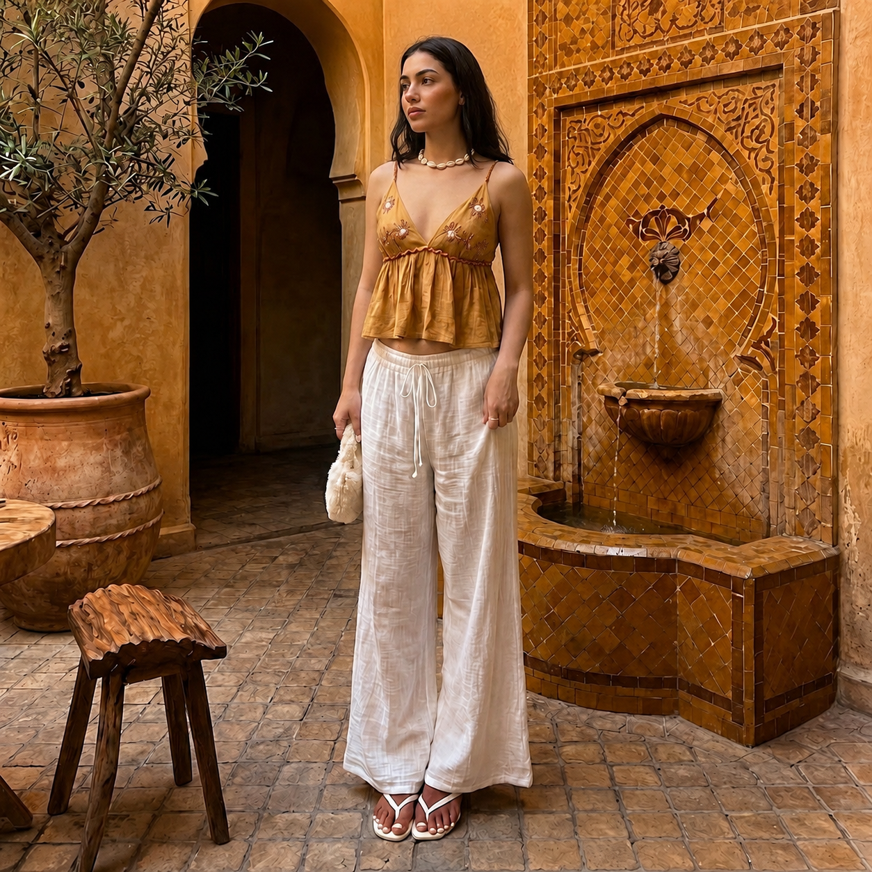 Pantalone Bianco cotone